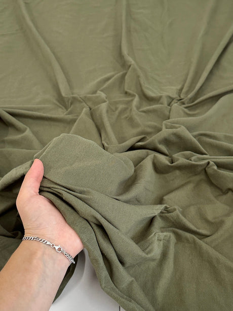 Cotton Jersey Knit Army Green