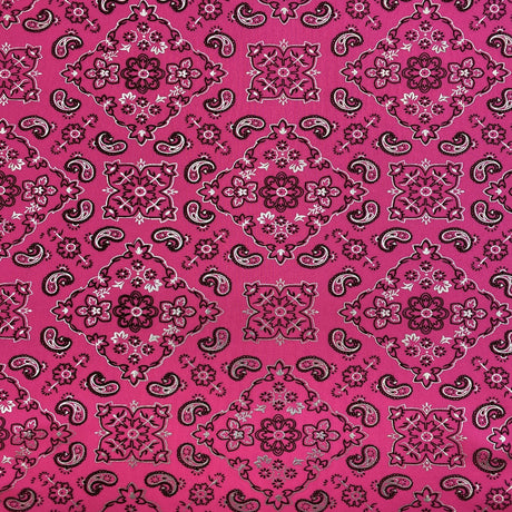 Bandana Paisley Print Nylon Spandex Fabric - Paisley Print, 60" Width (1 Yard)