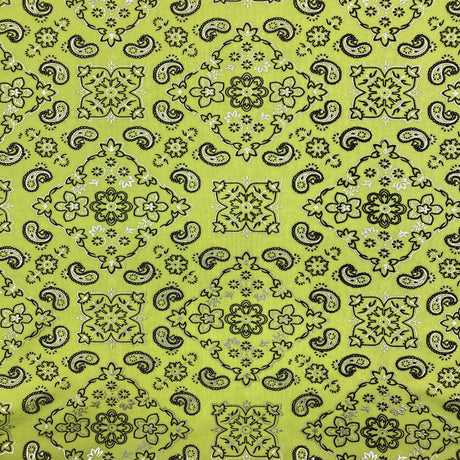 Bandana Paisley Print Nylon Spandex Fabric - Paisley Print, 60" Width (1 Yard)