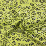Bandana Paisley Print Nylon Spandex Fabric - Paisley Print, 60" Width (1 Yard)