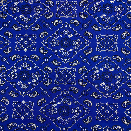 Bandana Paisley Print Nylon Spandex Fabric - Paisley Print, 60" Width (1 Yard)