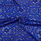 Bandana Paisley Print Nylon Spandex Fabric - Paisley Print, 60" Width (1 Yard)