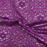 Bandana Paisley Print Nylon Spandex Fabric - Paisley Print, 60" Width (1 Yard)