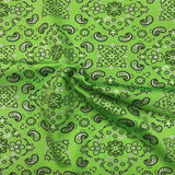 Bandana Paisley Print Nylon Spandex Fabric - Paisley Print, 60" Width (1 Yard)