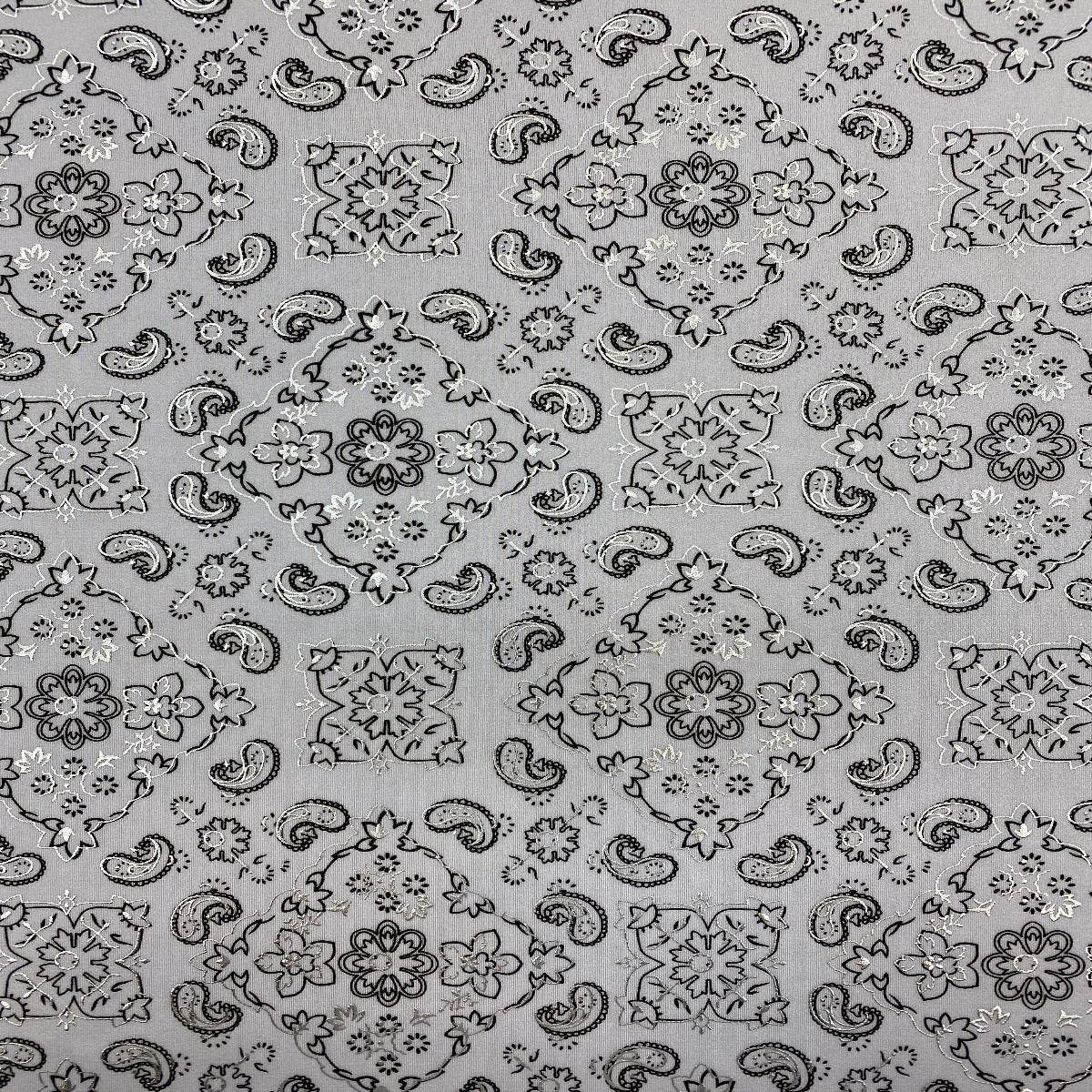 Bandana Paisley Print Nylon Spandex Fabric - Paisley Print, 60" Width (1 Yard)