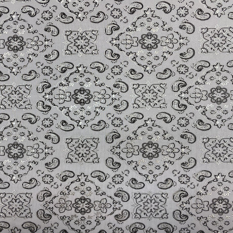 Bandana Paisley Print Nylon Spandex Fabric - Paisley Print, 60" Width (1 Yard)