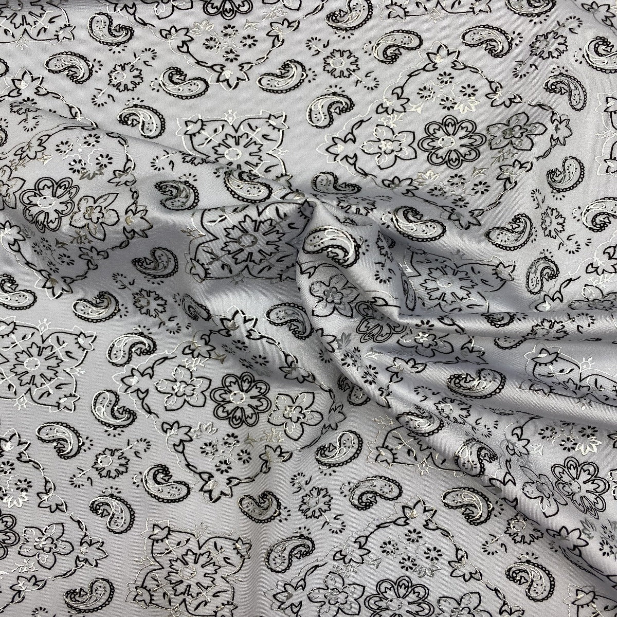 Bandana Paisley Print Nylon Spandex Fabric - Paisley Print, 60" Width (1 Yard)