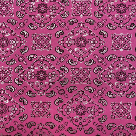 Bandana Paisley Print Nylon Spandex Fabric - Paisley Print, 60" Width (1 Yard)
