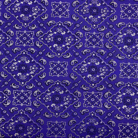 Bandana Paisley Print Nylon Spandex Fabric - Paisley Print, 60" Width (1 Yard)
