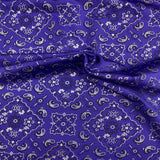 Bandana Paisley Print Nylon Spandex Fabric - Paisley Print, 60" Width (1 Yard)