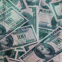 Hologram Mystique Money Print Polyester Nylon Spandex Fabric - Money Print, 60" Width (1 Yard)