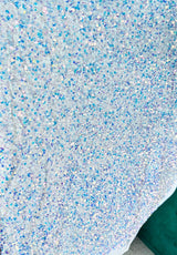 Stretch Sequin on Velvet White