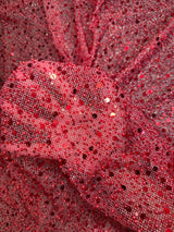 Red Sequin Pearl Beaded Mesh