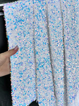 Sequin on Velvet Stretch Fabric