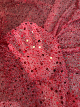 Red Sequin Pearl Beaded Mesh