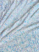 Stretch Sequin on Velvet White