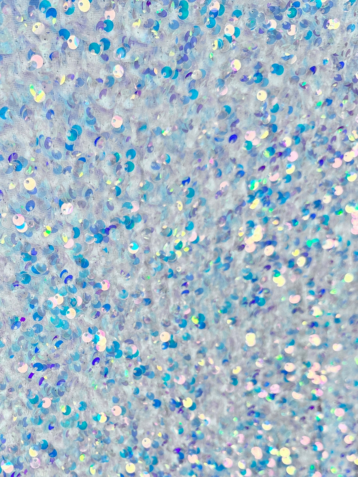 Stretch Sequin on Velvet White