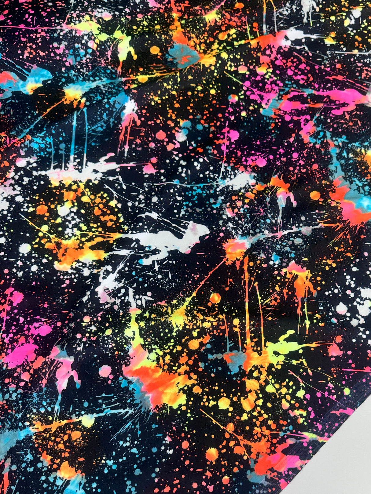 Printed Nylon Spandex Color Splash Rainbow