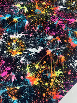 Printed Nylon Spandex Color Splash Rainbow