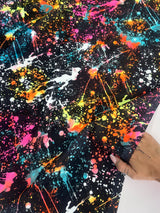 Printed Nylon Spandex Color Splash Rainbow