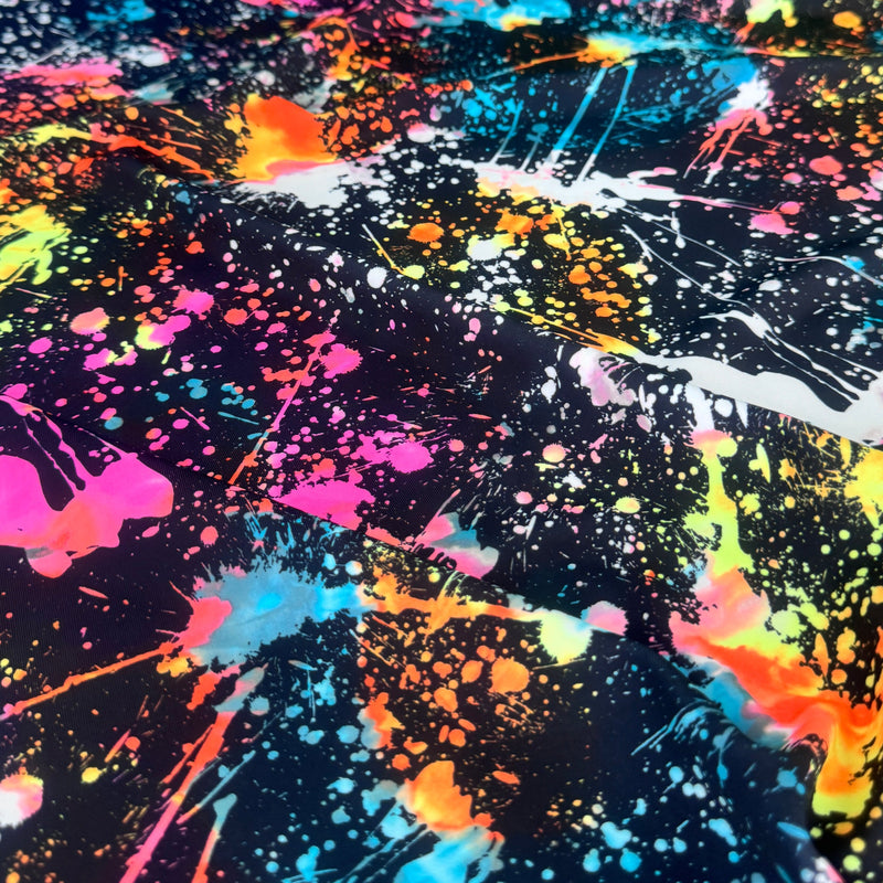 Printed Nylon Spandex Color Splash Rainbow