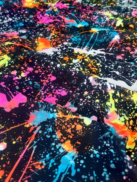 Printed Nylon Spandex Color Splash Rainbow