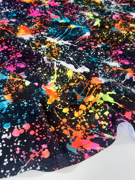 Printed Nylon Spandex Color Splash Rainbow