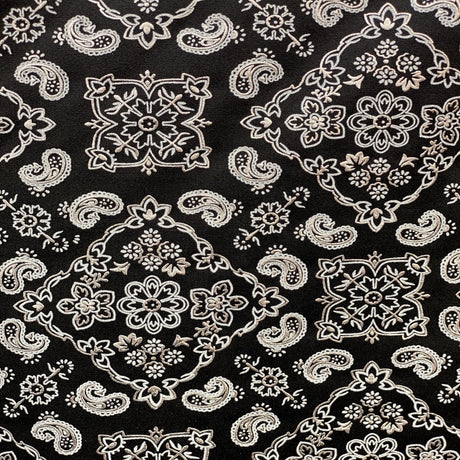 Bandana Paisley Print Nylon Spandex Fabric - Paisley Print, 60" Width (1 Yard)