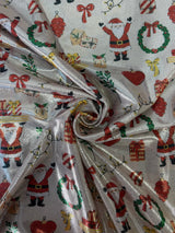 Jolly Santa Mystique Spandex Fabric - Printed Holiday Santa, 60" Width (1 Yard)