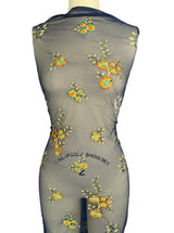 Floral Power Mesh Navy Orange