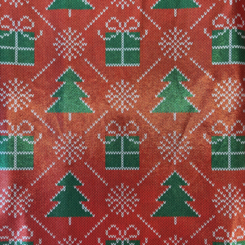 1 Yard Christmas Print Mystique Spandex Fabric 60 Inches Wide 4 Way Stretch for Costumes and Dancewear 60" Width