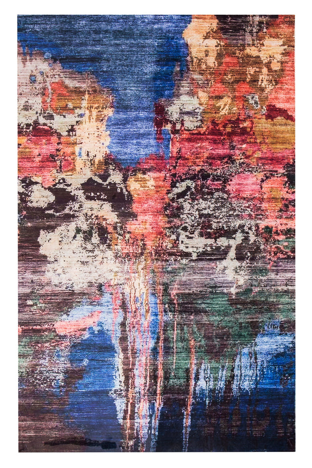 Shah-20 Polyester Fabric - Foldable Anti-Slip Area Rug, Machine Made, 5' X 8' (1 Piece)