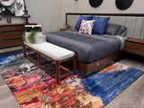 Shah-20 Polyester Fabric - Foldable Anti-Slip Area Rug, Machine Made, 5' X 8' (1 Piece)