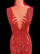 Red Rhinestone Bodice Applique