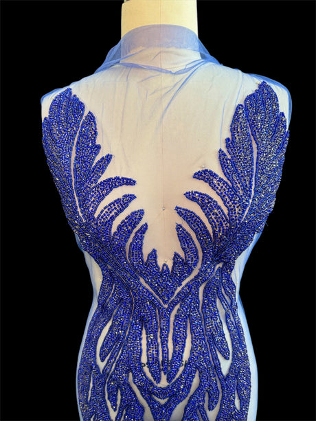 Royal Blue Rhinestone Bodice Applique