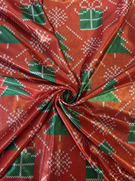 1 Yard Christmas Print Mystique Spandex Fabric 60 Inches Wide 4 Way Stretch for Costumes and Dancewear 60" Width