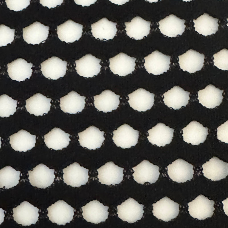 Poly Span Pentagon Fishnet Fabric 60" Black White