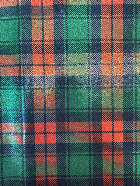 Red And Green Plaid Mystique Spandex Fabric - Red And Green Plaid, 36" X 60" (1 Yard)