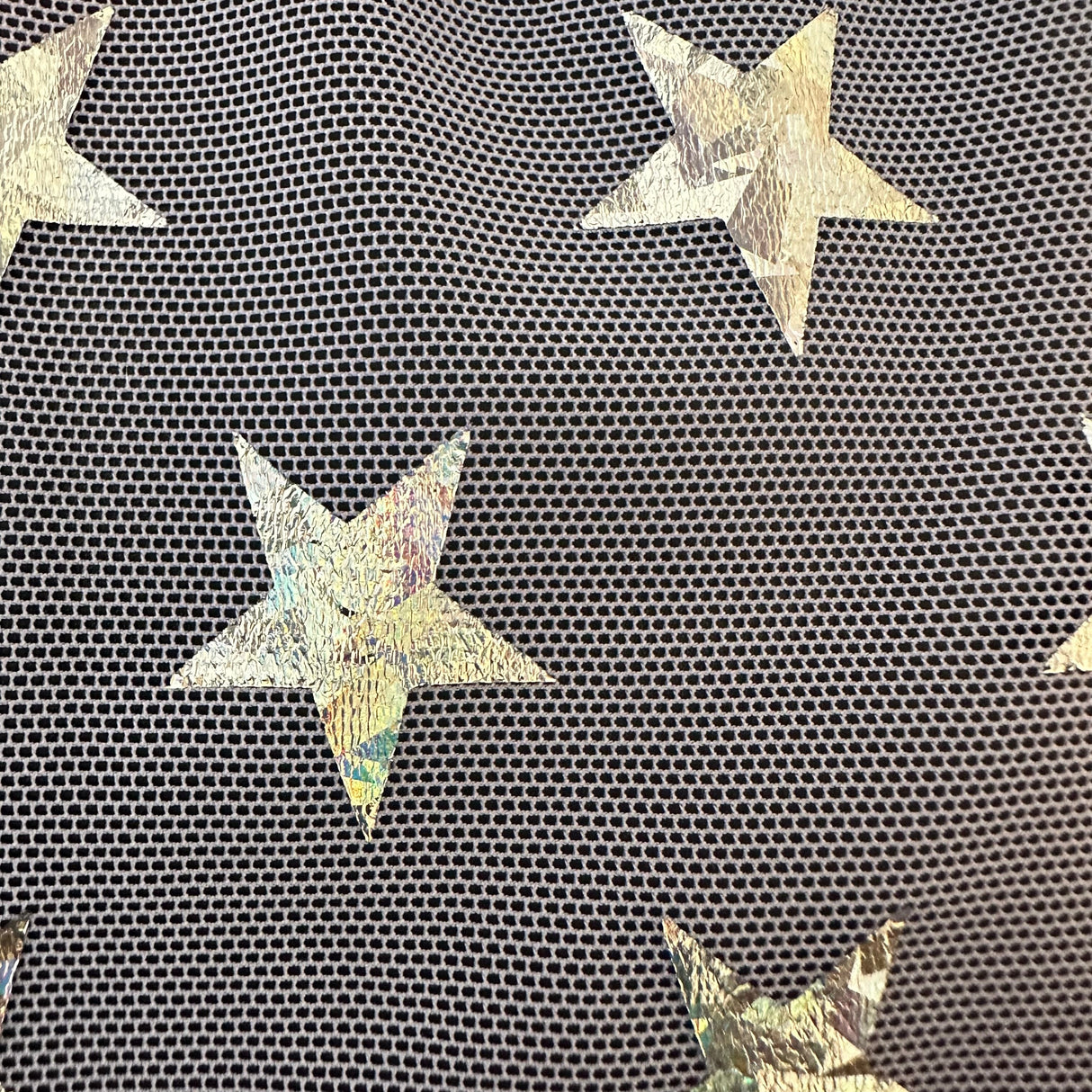 Power Mesh Star Hologram Foil Fabric 60" Width