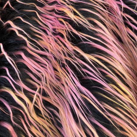 Three Spike Shaggy Faux Fur Fabric - 100 Percent Polyester Fabric, Multi Color Shaggy Texture, 60" Width, 1.5-2" Pile Length (1 Yard)