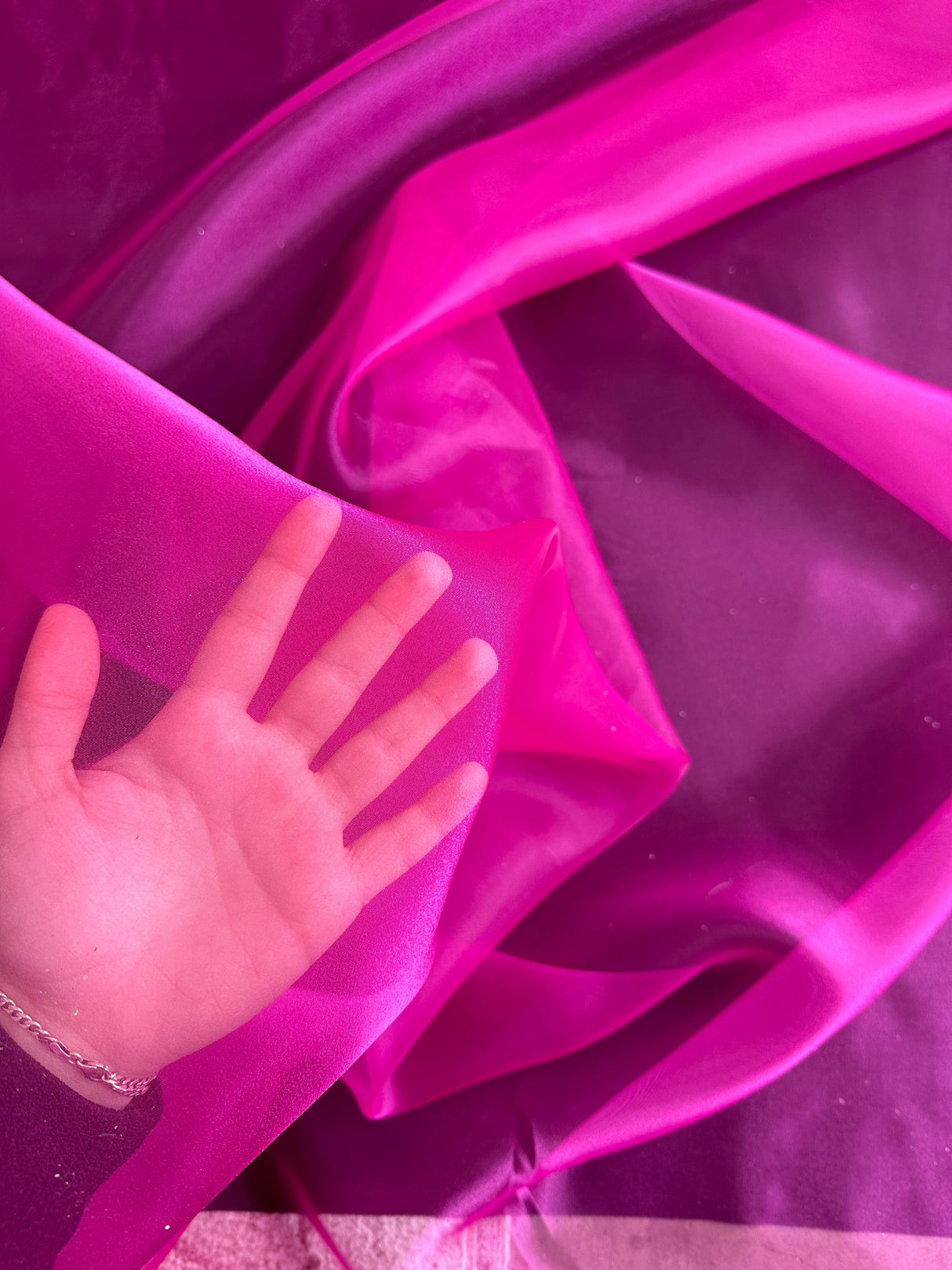 Shimmering Fuchsia Organza