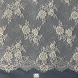 Beaded Chantilly Embroidered Lace Fabric - Eyelash Scallop, Ivory/Off White, 58" Width (3 Yards)