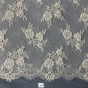 Beaded Chantilly Lace Fabric with Eyelash Scallop
