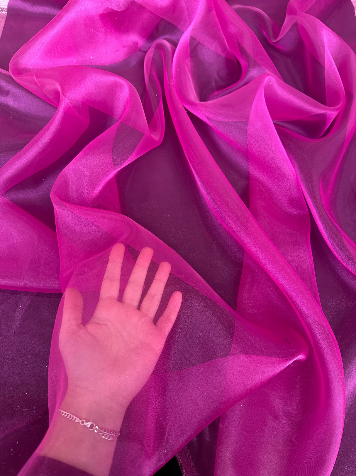 Shimmering Fuchsia Organza