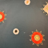 Polyester Tulle Metallic Embroidery Cluster Fabric
