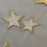 Polyester Tulle Starry Moon Metallic Embroidery Fabric 56" Black Base