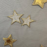 Polyester Tulle Starry Moon Metallic Embroidery Fabric 56" Black Base