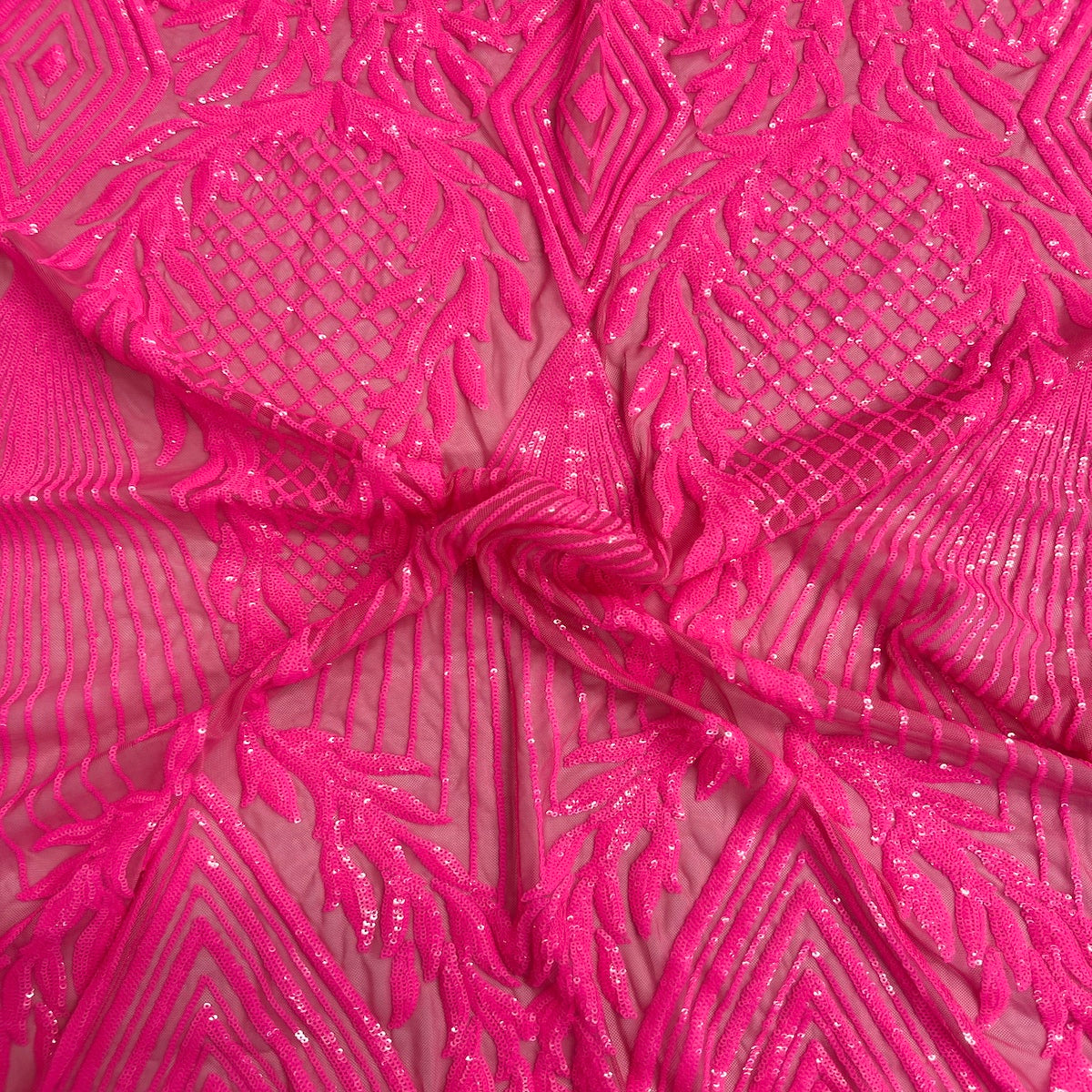 Stretch Sequins Fabric Alpica Geometric