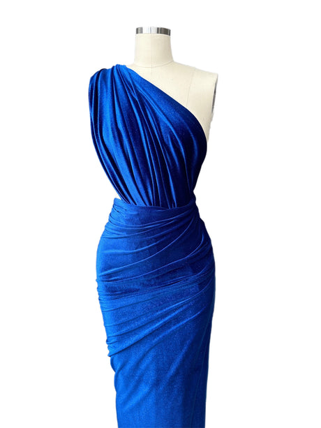 Shimmery Stretch Velvet Royal Blue