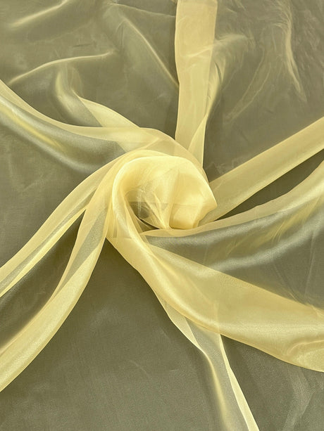 Sheer Crystal Organza Banana Yellow